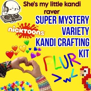 Super Mystery Variety Kandi Crafting Kit Plus PLUR Surprise Perler and KeyCharms